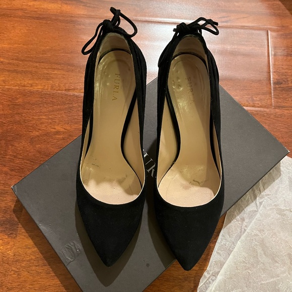 Furla Black Suede Pumps Great Condition - Picture 3 of 11
